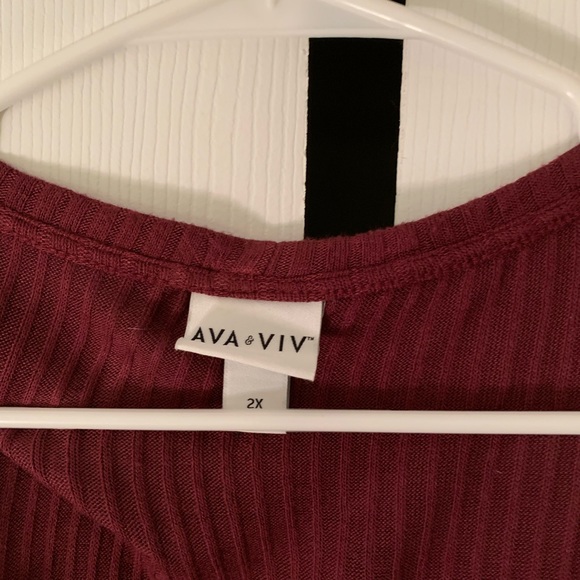 Ava Viv Button Up V-neck Sweater - Picture 2 of 2